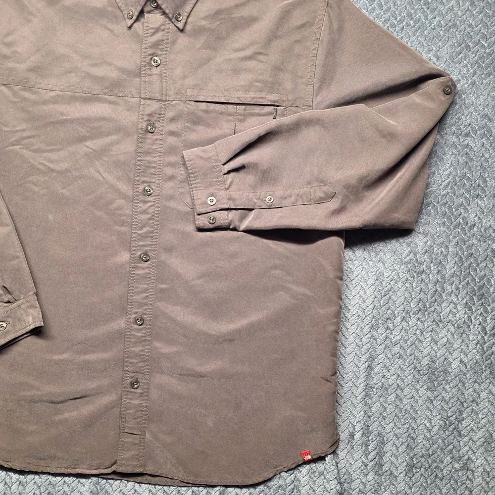 THE NORTH FACE Men's XL Brown ACCX Roll Tab Button‎ Down Shirt Long Sleeve Shirt
